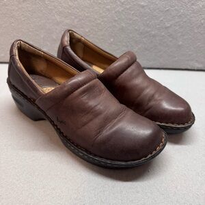 Boc Peggy Brown Leather Slip On Clog